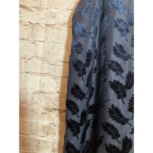 Lily Rain Halter Dress Women Medium Grey Velvet Leaf Print Lace Up Dark Romantic - Picture 4 of 13